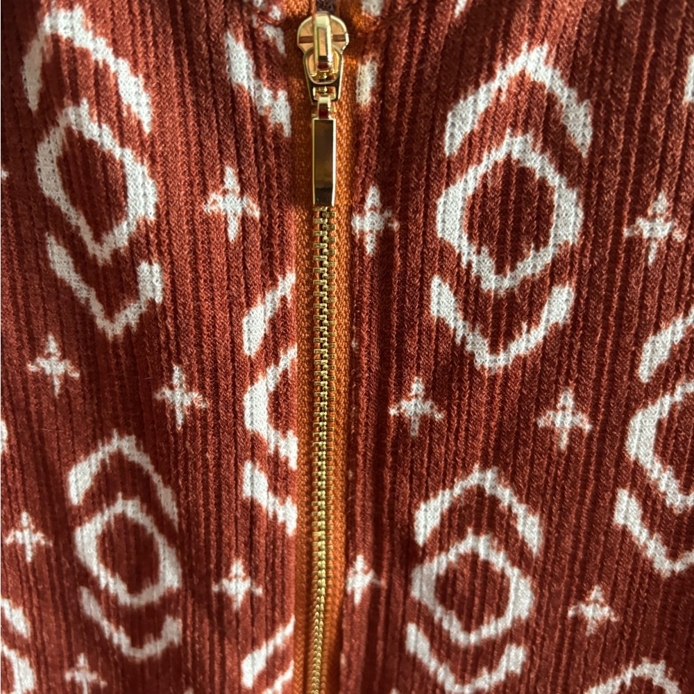 Rachel Rust and White Patterned Tank Top - Picture 3 of 8